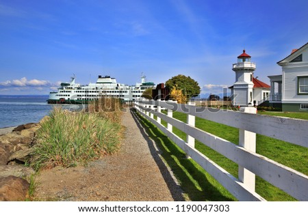 Mukilteo lighthouse in Washington-USA Royalty-Free Stock Photo #1190047303