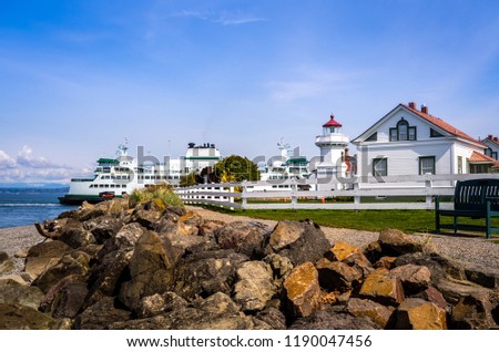 Mukilteo lighthouse in Washington-USA Royalty-Free Stock Photo #1190047456