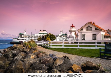 Mukilteo lighthouse in Washington-USA Royalty-Free Stock Photo #1190047471