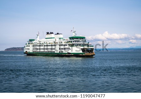 Mukilteo Ferry in Washington-USA Royalty-Free Stock Photo #1190047477