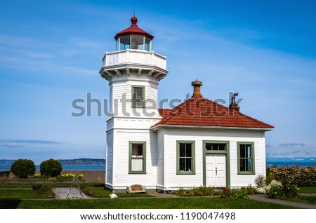 Mukilteo lighthouse in Washington-USA Royalty-Free Stock Photo #1190047498
