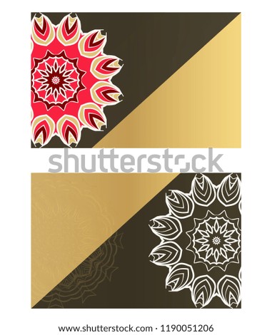 The front and rear side. mandala design elements. Wedding invitation, thank you card, save card, baby shower. Vector illustration