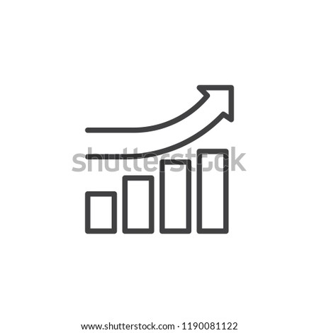 Business growing graph outline icon. linear style sign for mobile concept and web design. Progress graph chart simple line vector icon. Symbol, logo illustration. Pixel perfect vector graphics