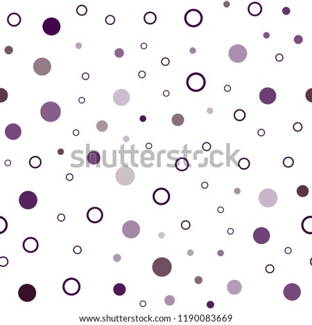 Dark Purple, Pink vector seamless backdrop with dots. Modern abstract illustration with colorful water drops. Pattern for design of fabric, wallpapers.