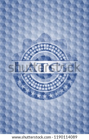Latch blue polygonal emblem.