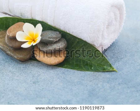 tropical flower between stones for massage treatment