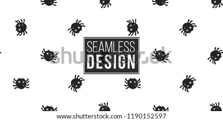 Halloween seamless pattern with black spider. Cute vector background for decoration halloween cadrs, package paper, flyer. 