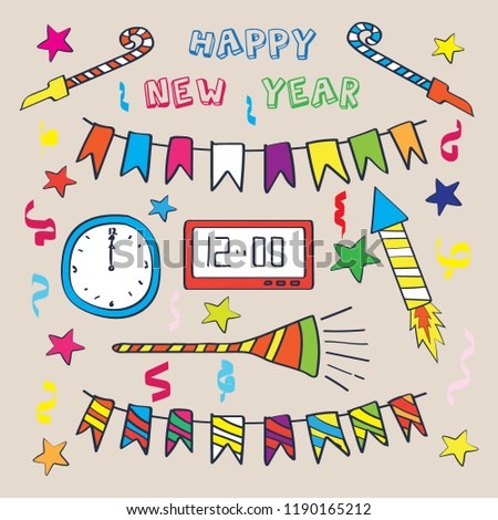 vector icon new year, to make banners, posters, children's calendars and others. vector illustration