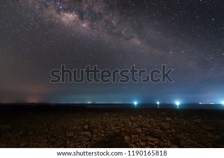 Core of milky way galaxy for background. soft focus and noise due to long expose and high iso.
