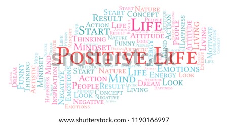 Positive Life word cloud, made with text only.