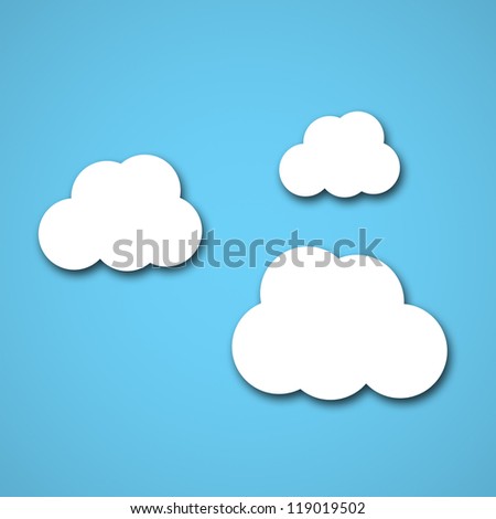 Cloud on blue background