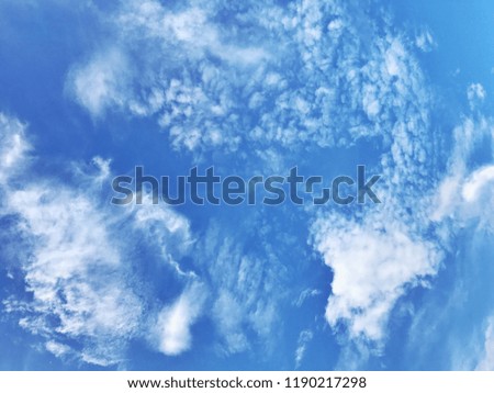 beautiful soft small fluffy clouds on sunny day with blue sky background, low anger view full frame, image for wallpaper template, beauty in nature concept, feeling relax mindfulness