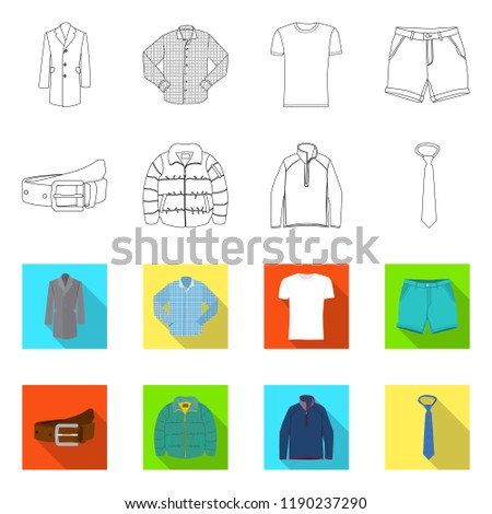 Isolated object of man and clothing logo. Set of man and wear vector icon for stock.