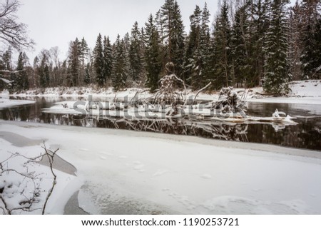 River with snow and ice