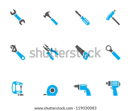 Hand tools icon series in duo tone color style