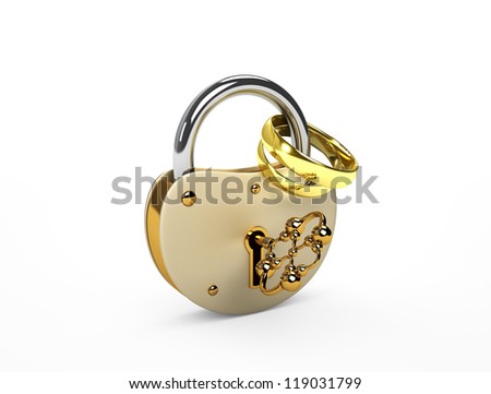 The lock and wedding rings
