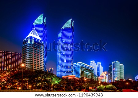 Night view of urban architecture

