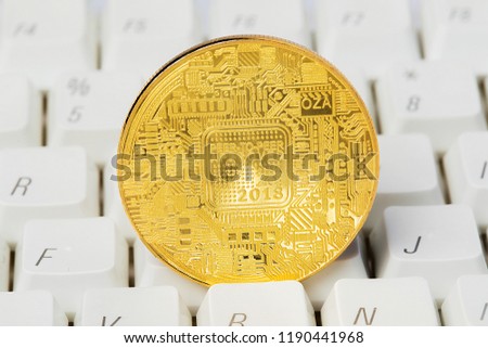Bitcoin Cryptocurrency Digital Bit Coin BTC Currency Technology Business Internet Concept.