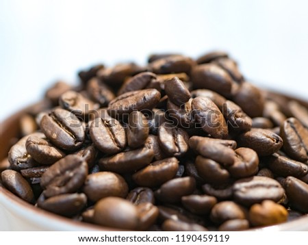 cup with coffee beans