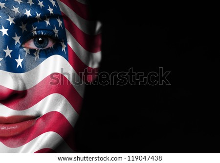 Flag painted on face