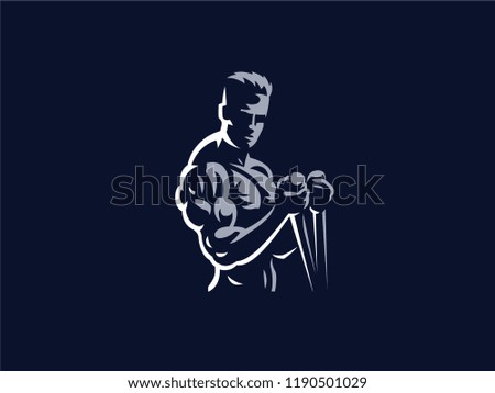 Sport. Sporty and athletic man. Muscular body. Vector illustration.