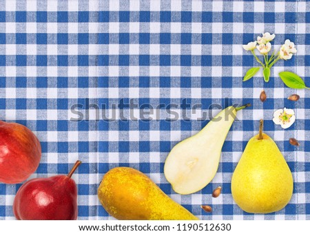 Vegetables and fruits on a beautiful background for advertising
