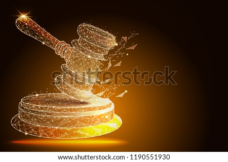 Court, judgment, bid, auction concepts. Judge gavel, auction hammer. vector illustration Royalty-Free Stock Photo #1190551930