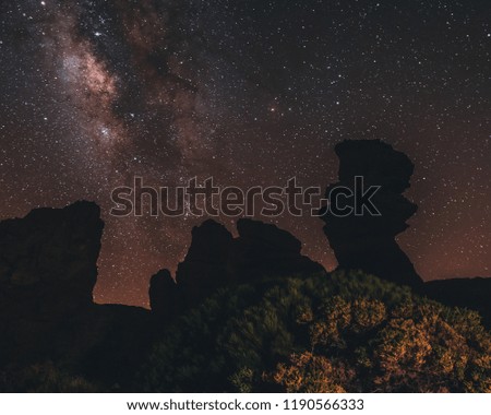 Astrophotography core of the milkyway at night. Spain, Tenerife