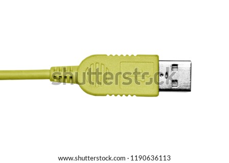 close up shot of usb cable isolated on white.