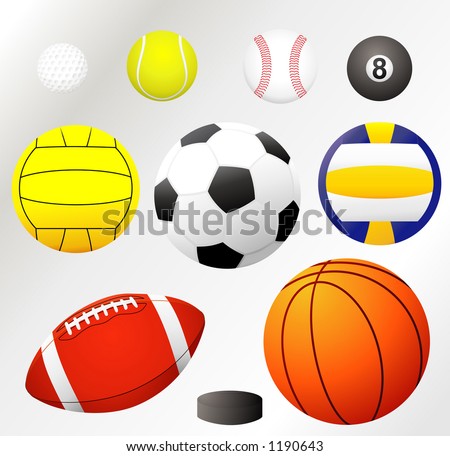 VECTOR! Balls collection -golf,tennis,baseball, billiard,water polo, soccer,volleyball, football...