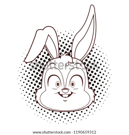 Rabbit face cartoon