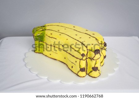 banana cake creatively decorated