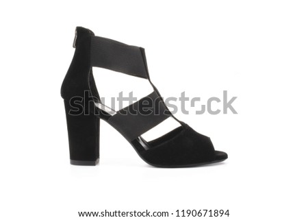 isolated sandals, mules, clog, mule and slippers, flat heel high heel photos on white background.
