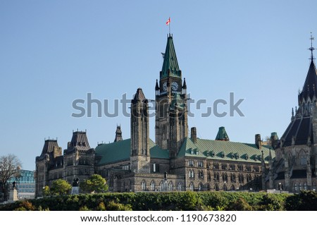 Parliament Hill in Ottawa, Canada Royalty-Free Stock Photo #1190673820
