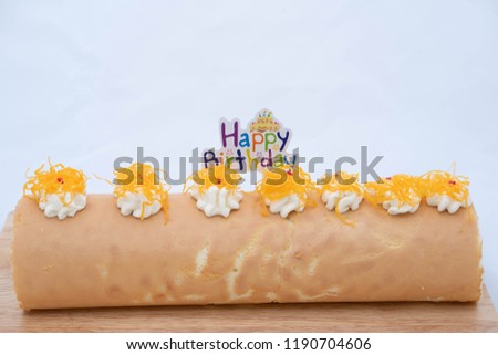 Thai roll cake with golden egg yolk threads