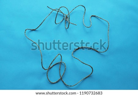 copy space  
rope  on blue background. space for text