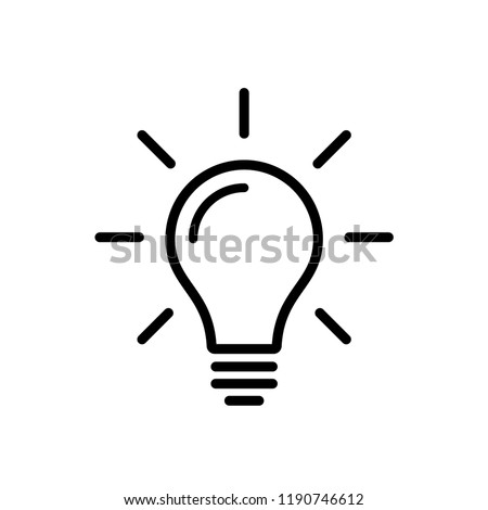 Light Bulb line icon vector, isolated on white background. Idea sign, solution, thinking concept Royalty-Free Stock Photo #1190746612
