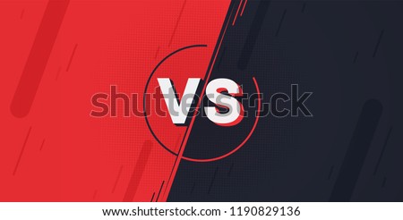 Versus screen. Fight backgrounds against each other, red vs dark blue. Royalty-Free Stock Photo #1190829136