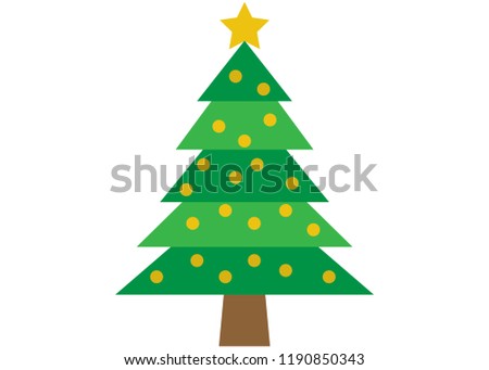 Christmas greeting with green christmas tree.