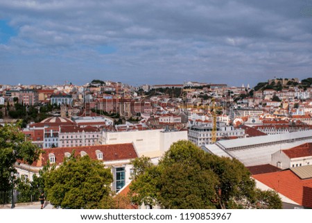 Panoramic view of the city of Lisbon in Portugal
