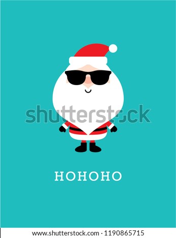 cute santa claus hohoho merry christmas greeting