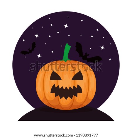 happy halloween pumpkin on the night scene