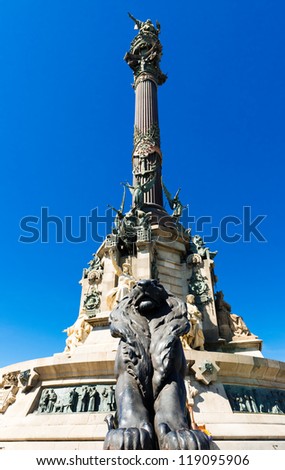 the Columbus Monument in Barcelona, Spain
