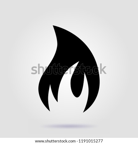 Fire vector icon on a gray background