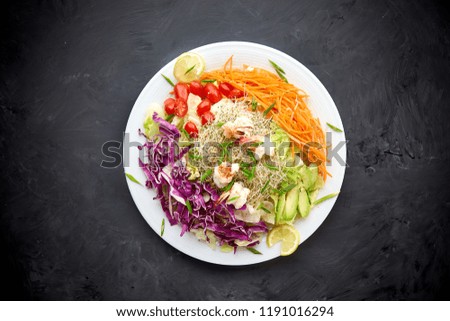 asian seafood avocado salad