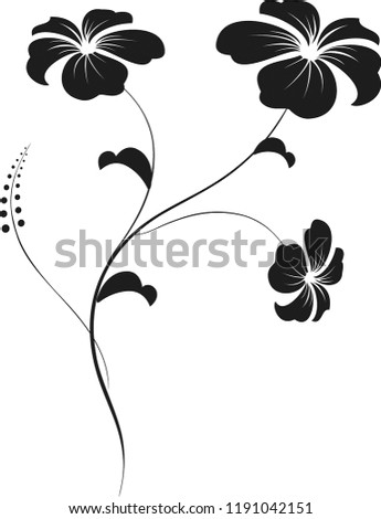 Black flower on a white background