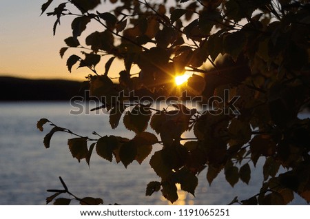 Beautiful sunset over a lake in Dalarna