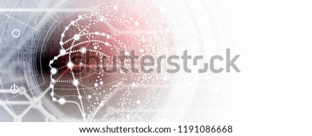 Abstract Artificial intelligence. Technology web background. Virtual concept