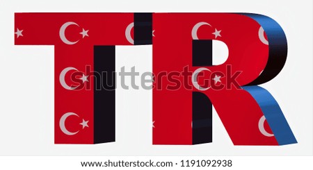3d Standard Country Code Letters - Abbreviation Standart Code - Turkey