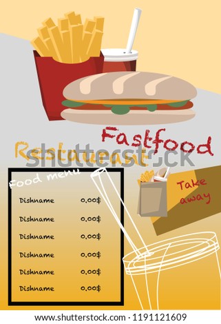 fast-food menu vector illustration 